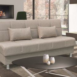 FELINA LIGHT BROWN ΥΦΑΣΜΑ 3ΘΕΣΙΟΣ ΚΑΝΑΠΕΣ/ΚΡΕΒΑΤΙ ΜΕ ΑΠΟΘ.ΧΩΡΟ 182X90X80εκ.