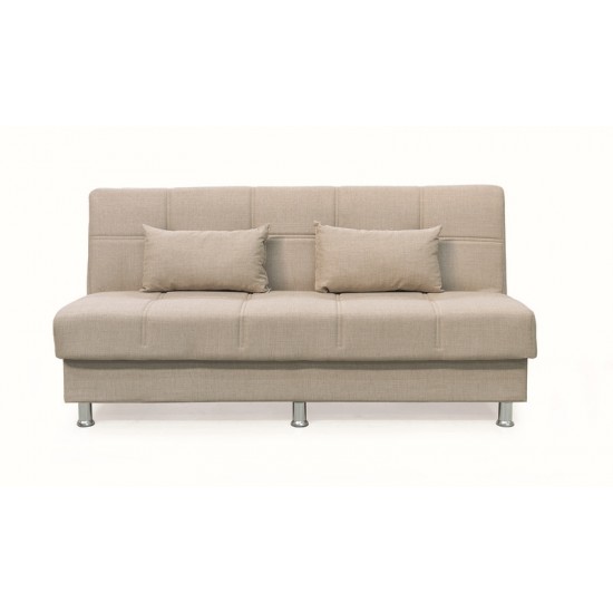 FELINA LIGHT BROWN ΥΦΑΣΜΑ 3ΘΕΣΙΟΣ ΚΑΝΑΠΕΣ/ΚΡΕΒΑΤΙ ΜΕ ΑΠΟΘ.ΧΩΡΟ 182X90X80εκ.