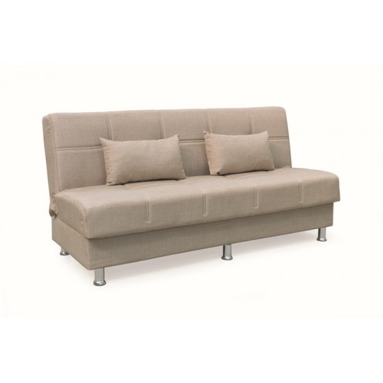 FELINA LIGHT BROWN ΥΦΑΣΜΑ 3ΘΕΣΙΟΣ ΚΑΝΑΠΕΣ/ΚΡΕΒΑΤΙ ΜΕ ΑΠΟΘ.ΧΩΡΟ 182X90X80εκ.