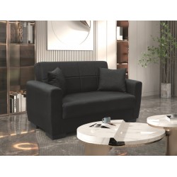 ANIMA BLACK ΥΦΑΣΜΑ 2ΘΕΣΙΟΣ ΚΑΝΑΠΕΣ/ΚΡΕΒΑΤΙ ΜΕ ΑΠΟΘ.ΧΩΡΟ 150Χ80Χ75εκ.