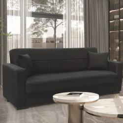 ROVER BLACK ΥΦΑΣΜΑ 3ΘΕΣΙΟΣ ΚΑΝΑΠΕΣ/ΚΡΕΒΑΤΙ ΜΕ ΑΠΟΘ.ΧΩΡΟ 210X80X75εκ.