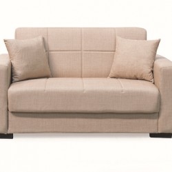 ROVER LIGHT BROWN ΥΦΑΣΜΑ 2ΘΕΣΙΟΣ ΚΑΝΑΠΕΣ/ΚΡΕΒΑΤΙ ΜΕ ΑΠΟΘ.ΧΩΡΟ 150Χ80Χ75εκ.