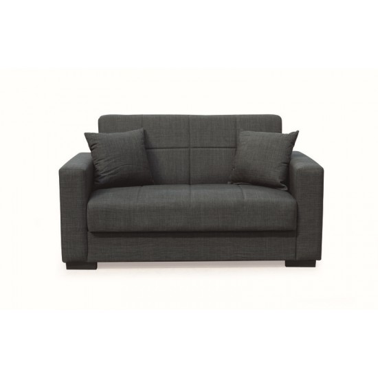 ROVER DARK GREY ΥΦΑΣΜΑ 2ΘΕΣΙΟΣ ΚΑΝΑΠΕΣ/ΚΡΕΒΑΤΙ ΜΕ ΑΠΟΘ.ΧΩΡΟ 150Χ80Χ75εκ.