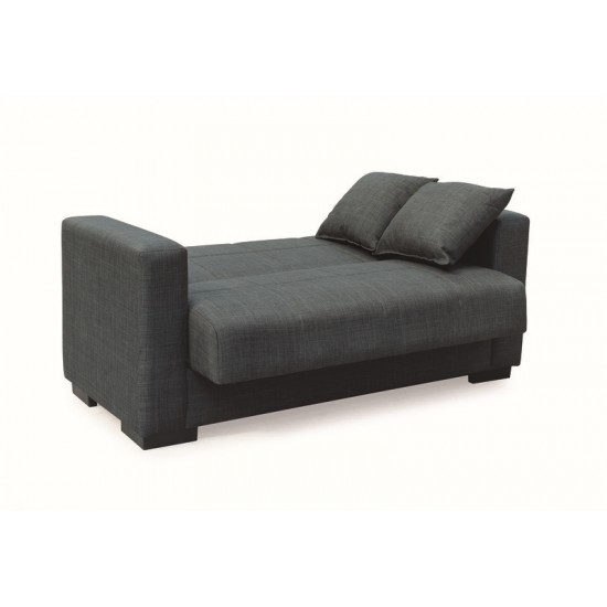 ROVER DARK GREY ΥΦΑΣΜΑ 2ΘΕΣΙΟΣ ΚΑΝΑΠΕΣ/ΚΡΕΒΑΤΙ ΜΕ ΑΠΟΘ.ΧΩΡΟ 150Χ80Χ75εκ.