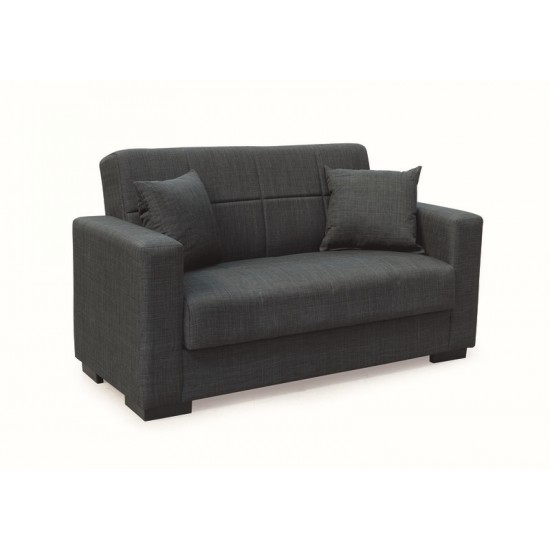 ROVER DARK GREY ΥΦΑΣΜΑ 2ΘΕΣΙΟΣ ΚΑΝΑΠΕΣ/ΚΡΕΒΑΤΙ ΜΕ ΑΠΟΘ.ΧΩΡΟ 150Χ80Χ75εκ.