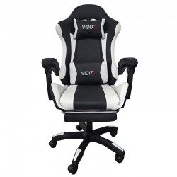 A6060 ΜΑΥΡΟ/ΛΕΥΚΟ ΠΟΛΥΘΡΟΝΑ GAMING/ΜΕ ΥΠΟΠΟΔΙΟ 64X62X113-121εκ.