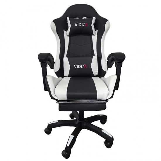 A6060 ΜΑΥΡΟ/ΛΕΥΚΟ ΠΟΛΥΘΡΟΝΑ GAMING/ΜΕ ΥΠΟΠΟΔΙΟ 64X62X113-121εκ.