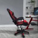 A6060 ΜΑΥΡΟ/ΚΟΚΚΙΝΟ ΠΟΛΥΘΡΟΝΑ GAMING/ΜΕ ΥΠΟΠΟΔΙΟ 64X62X113-121εκ.