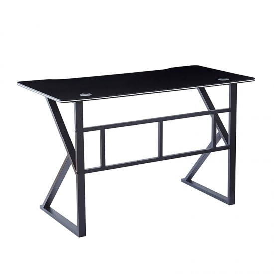 ΓΡΑΦΕΙΟ 120X60X75εκ.ΜΑΥΡΟ MDF/ΜΑΥΡΟ ΜΕΤΑΛΛΙΚΟ