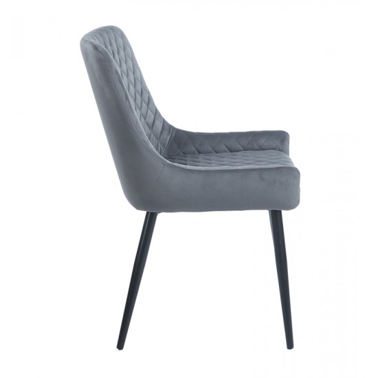 VANESA GREY VELVET ΥΦΑΣΜΑ ΚΑΡΕΚΛΑ ΜΕΤΑΛΛΙΚΗ 46X62X86εκ.