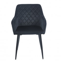 SIENA BLACK VELVET ΥΦΑΣΜΑ ΠΟΛΥΘΡΟΝΑ ΜΕΤΑΛΛΙΚΗ 54X58X82εκ.