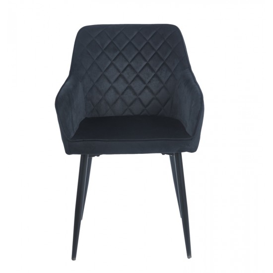 SIENA BLACK VELVET ΥΦΑΣΜΑ ΠΟΛΥΘΡΟΝΑ ΜΕΤΑΛΛΙΚΗ 54X58X82εκ.