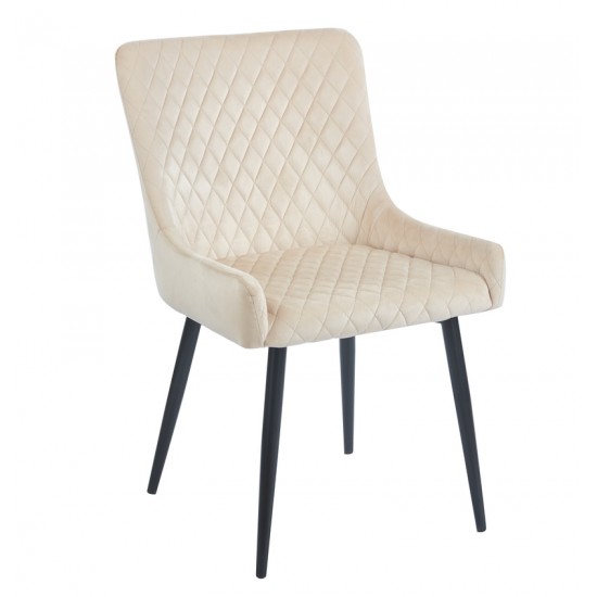 VANESA BEIGE VELVET ΥΦΑΣΜΑ ΚΑΡΕΚΛΑ ΜΕΤΑΛΛΙΚΗ 46X62X86εκ.