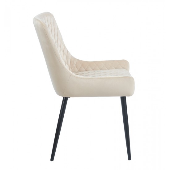 VANESA BEIGE VELVET ΥΦΑΣΜΑ ΚΑΡΕΚΛΑ ΜΕΤΑΛΛΙΚΗ 46X62X86εκ.