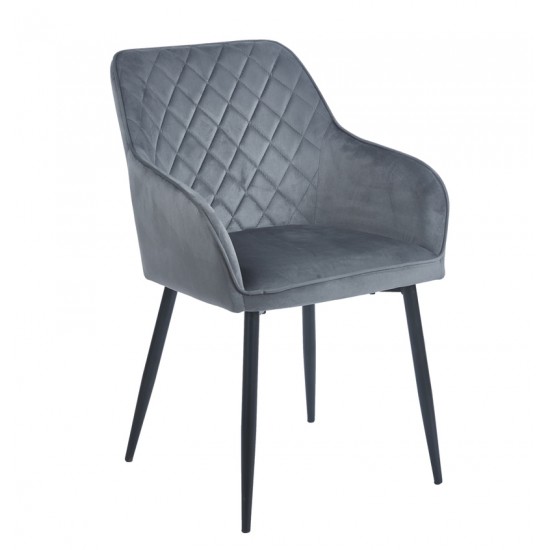 SIENA GREY VELVET ΥΦΑΣΜΑ ΠΟΛΥΘΡΟΝΑ ΜΕΤΑΛΛΙΚΗ 54X58X82εκ.