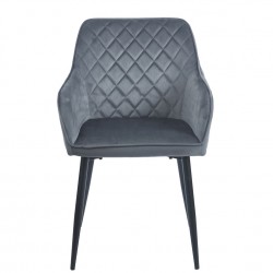 SIENA GREY VELVET ΥΦΑΣΜΑ ΠΟΛΥΘΡΟΝΑ ΜΕΤΑΛΛΙΚΗ 54X58X82εκ.