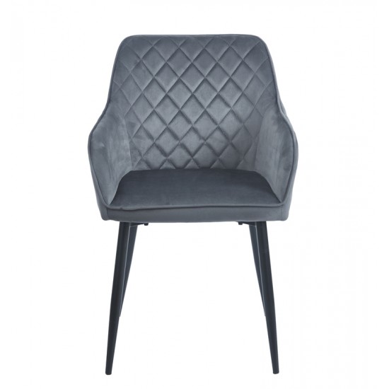 SIENA GREY VELVET ΥΦΑΣΜΑ ΠΟΛΥΘΡΟΝΑ ΜΕΤΑΛΛΙΚΗ 54X58X82εκ.