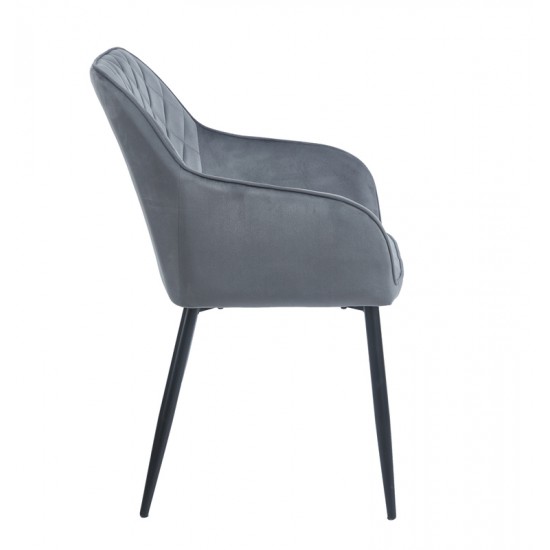 SIENA GREY VELVET ΥΦΑΣΜΑ ΠΟΛΥΘΡΟΝΑ ΜΕΤΑΛΛΙΚΗ 54X58X82εκ.