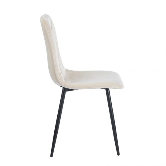 EVA BEIGE VELVET ΥΦΑΣΜΑ ΚΑΡΕΚΛΑ ΜΕΤΑΛΛΙΚΗ 43X55X90εκ.