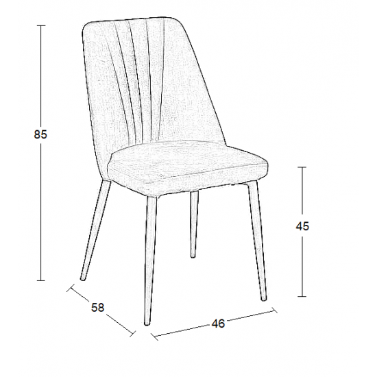 OLIVIA BLACK VELVET ΥΦΑΣΜΑ ΚΑΡΕΚΛΑ ΜΕΤΑΛΛΙΚΗ 46(59)X58X85εκ.