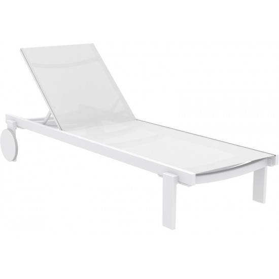 CASABLANCA ΞΑΠΛΩΣΤΡΑ WHITE/WHITE ΑΛΟΥΜ-ΠΟΛ/ΝΙΟΥ 74X190X31εκ.