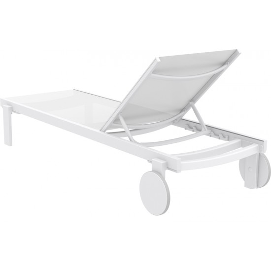 CASABLANCA ΞΑΠΛΩΣΤΡΑ WHITE/WHITE ΑΛΟΥΜ-ΠΟΛ/ΝΙΟΥ 74X190X31εκ.