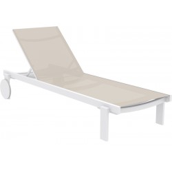 CASABLANCA ΞΑΠΛΩΣΤΡΑ WHITE/TAUPE ΑΛΟΥΜ-ΠΟΛ/ΝΙΟΥ 190X74X31εκ.