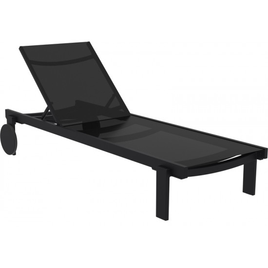 CASABLANCA ΞΑΠΛΩΣΤΡΑ BLACK/BLACK ΑΛΟΥΜ-ΠΟΛ/ΝΙΟΥ 190X74X31εκ.