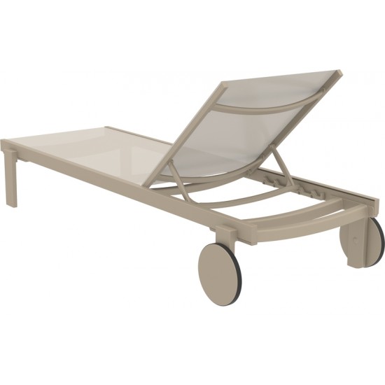CASABLANCA ΞΑΠΛΩΣΤΡΑ TAUPE/TAUPE ΑΛΟΥΜ-ΠΟΛ/ΝΙΟΥ 190X74X31εκ.