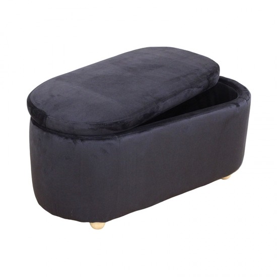 FOSTER ΣΚΑΜΠΟ VELVET BLACK ΜΕ ΑΠΟΘ. ΧΩΡΟ 99Χ45X45εκ.