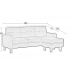 LIANA S GREY ΥΦΑΣΜΑ ΚΑΝΑΠΕΣ ΓΩΝΙΑ 185Χ126X84εκ.
