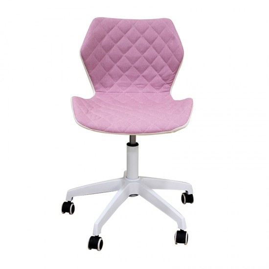 A1700-W ΛΕΥΚΟ/ΡΟΖ ΥΦΑΣΜΑ ΚΑΡΕΚΛΑ ΓΡΑΦΕΙΟΥ 47.5X49X46-78/58-90εκ.