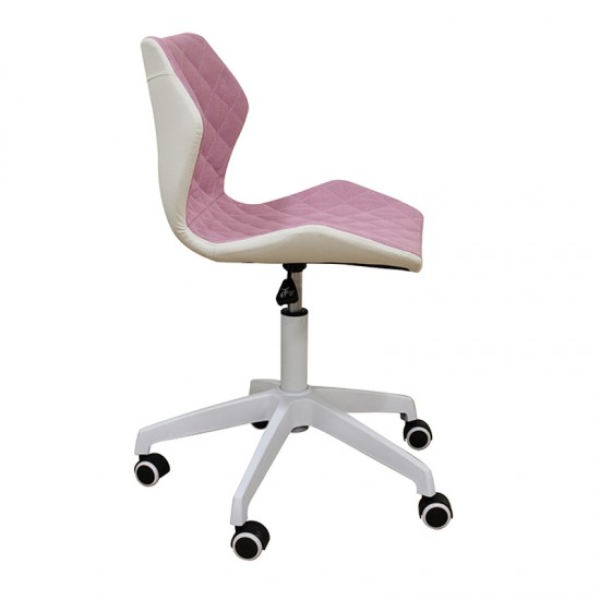 A1700-W ΛΕΥΚΟ/ΡΟΖ ΥΦΑΣΜΑ ΚΑΡΕΚΛΑ ΓΡΑΦΕΙΟΥ 47.5X49X46-78/58-90εκ.