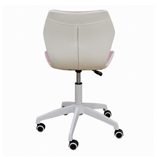 A1700-W ΛΕΥΚΟ/ΡΟΖ ΥΦΑΣΜΑ ΚΑΡΕΚΛΑ ΓΡΑΦΕΙΟΥ 47.5X49X46-78/58-90εκ.