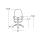 BS750 ΜΑΥΡΟ ΥΦΑΣΜΑ ΠΟΛΥΘΡΟΝΑ ΓΡΑΦΕΙΟΥ 64X56X41-90/51-98εκ.