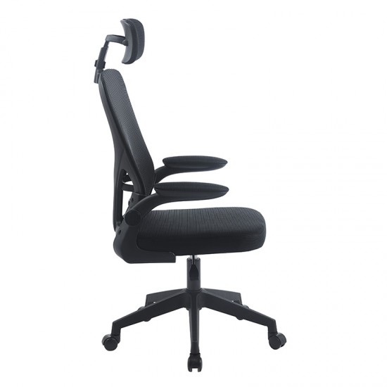 A9945 ΜΑΥΡO MESH ΠΟΛΥΘΡΟΝΑ ΓΡΑΦΕΙΟΥ 59X60X46-113/56-126εκ.