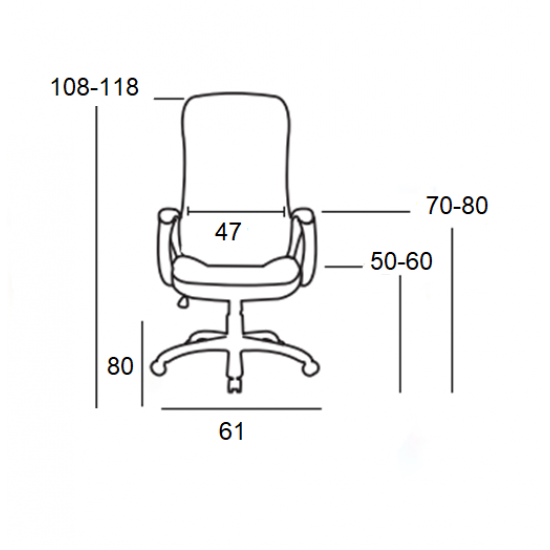 A9948 ΜΑΥΡO PU ΠΟΛΥΘΡΟΝΑ ΓΡΑΦΕΙΟΥ 61X80X50-108/60-118εκ.