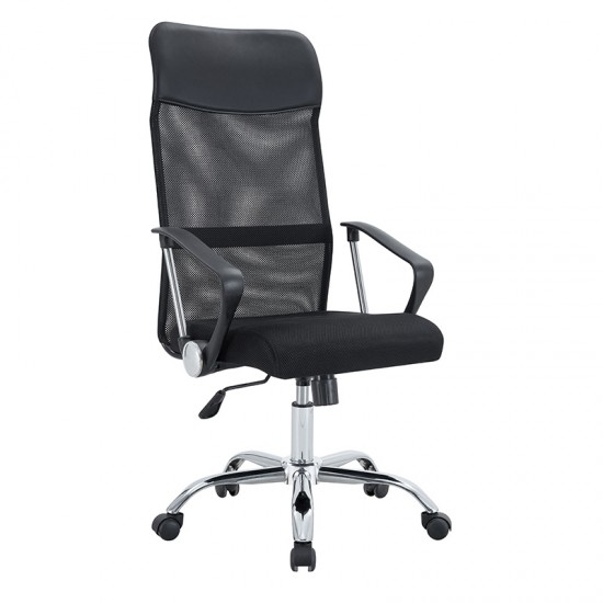 A9943 ΜΑΥΡΟ MESH ΠΟΛΥΘΡΟΝΑ ΓΡΑΦΕΙΟΥ 56X59X45-108/55-118εκ.