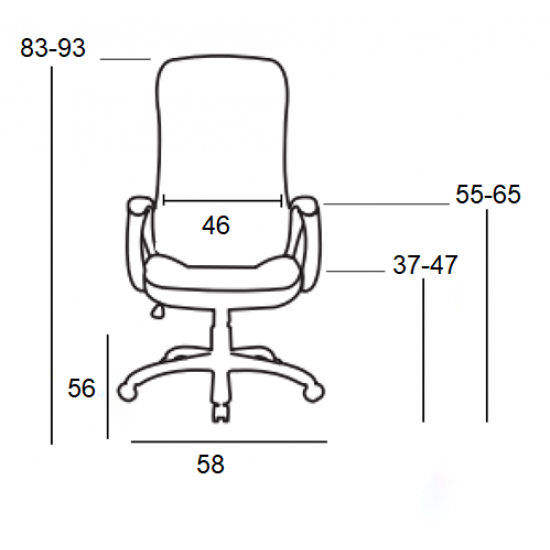 A9942 ΜΑΥΡΟ PVC ΠΟΛΥΘΡΟΝΑ ΓΡΑΦΕΙΟΥ 58Χ56Χ37-83/47-93εκ.