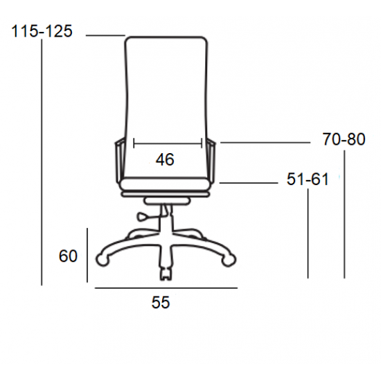 A9944 ΜΑΥΡΟ PU ΠΟΛΥΘΡΟΝΑ ΓΡΑΦΕΙΟΥ 55X60X51-115/61-125εκ.
