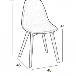 Καρέκλα Τραπεζαρίας Ξύλινη 4τμχ Loft Plus Λευκό PP 46x46x41-81εκ.