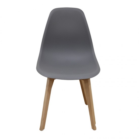 Καρέκλα Τραπεζαρίας Ξύλινη 4τμχ Loft Plus Γκρί PP 46x46x41-81εκ.