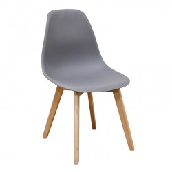 Καρέκλα Τραπεζαρίας Ξύλινη 4τμχ Loft Plus Γκρί PP 46x46x41-81εκ.