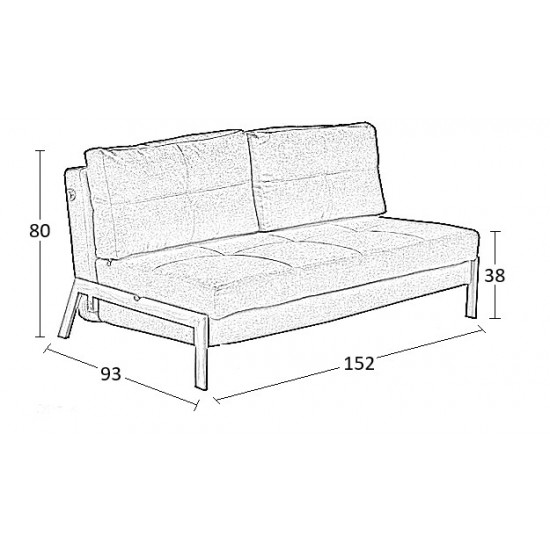 SARA Q GREY ΥΦΑΣΜΑ ΚΑΝΑΠΕΣ/ΚΡΕΒΑΤΙ 152Χ93Χ80εκ.