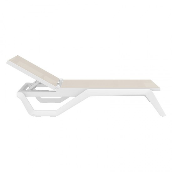 RIO PRO ΞΑΠΛΩΣΤΡΑ WHITE/TAUPE ΠΟΛ/ΝΙΟΥ 190X70X33εκ.