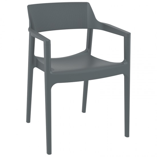 TULUM DARK GREY ΠΟΛΥΘΡΟΝΑ ΠΟΛ/ΝΙΟΥ 55X52X79εκ.