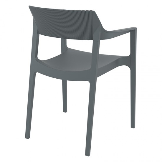 TULUM DARK GREY ΠΟΛΥΘΡΟΝΑ ΠΟΛ/ΝΙΟΥ 55X52X79εκ.