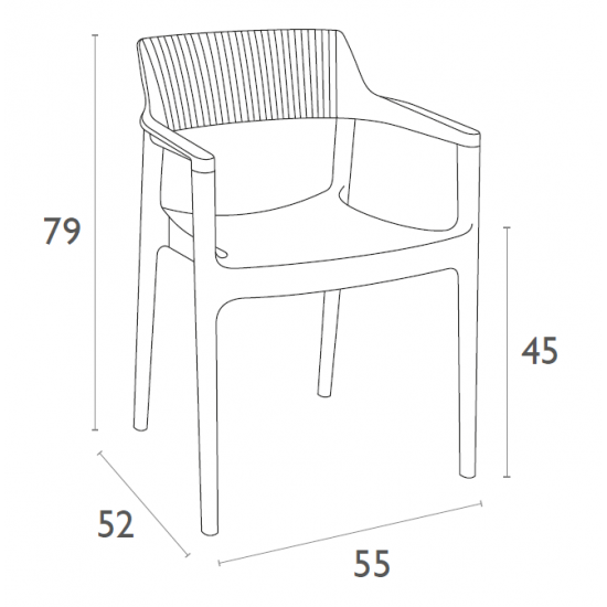 TULUM TAUPE ΠΟΛΥΘΡΟΝΑ ΠΟΛ/ΝΙΟΥ 55X52X79εκ.