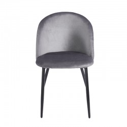 RIO GREY VELVET ΥΦΑΣΜΑ ΚΑΡΕΚΛΑ ΜΕΤΑΛΛΙΚΗ 50X52X81εκ.