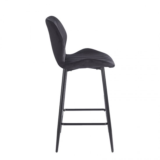 DYLAN BLACK VELVET ΥΦΑΣΜΑ 65εκ. ΣΚΑΜΠΟ ΜΕΤΑΛΛΙΚΟ 46X45X65-95εκ.